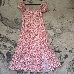 Francesca's Collections Pink Floral Maxi Dress
